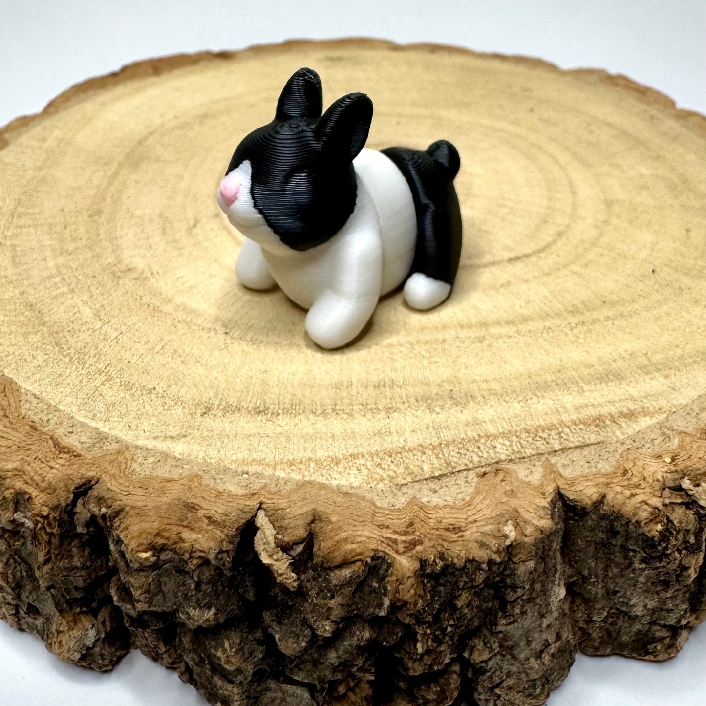 Articulated Black + White Bunny Rabbit mini